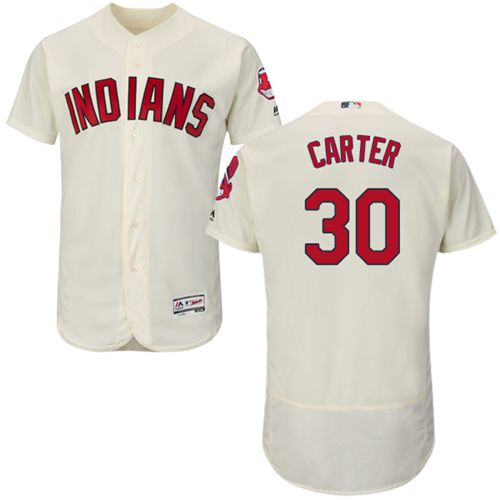 Indians #30 Joe Carter Cream Flexbase Authentic Collection Stitched MLB Jersey